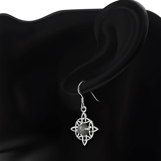 Labradorite Celtic Knot Silver Earrings