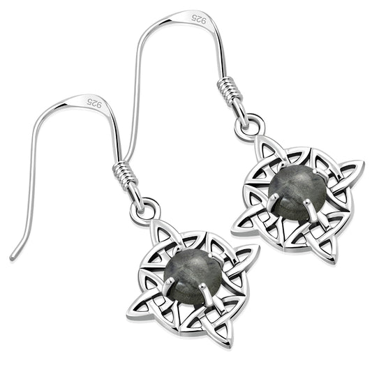 Labradorite Celtic Knot Silver Earrings