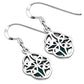 Green Agate Celtic Knot Silver Earrings