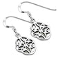 Rainbow Moonstone Celtic Knot Silver Earrings