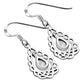 Mother of Pearl Drop Silver Celtic Knot Earrings
