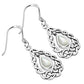 Mother of Pearl Drop Silver Celtic Knot Earrings