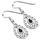 Black Onyx Drop Silver Celtic Knot Earrings