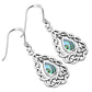 Abalone Shell Drop Silver Celtic Knot Earrings