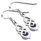Amethyst Stone Celtic Silver Earrings