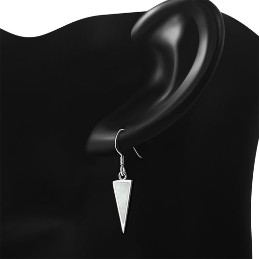 Mother of Pearl Triangle Sterling Silver Earrings