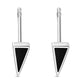 Black Onyx Triangle Sterling Silver Stud Earrings