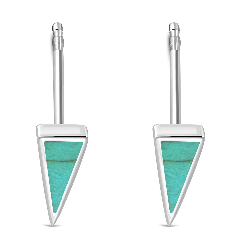 Turquoise Triangle Sterling Silver Stud Earrings
