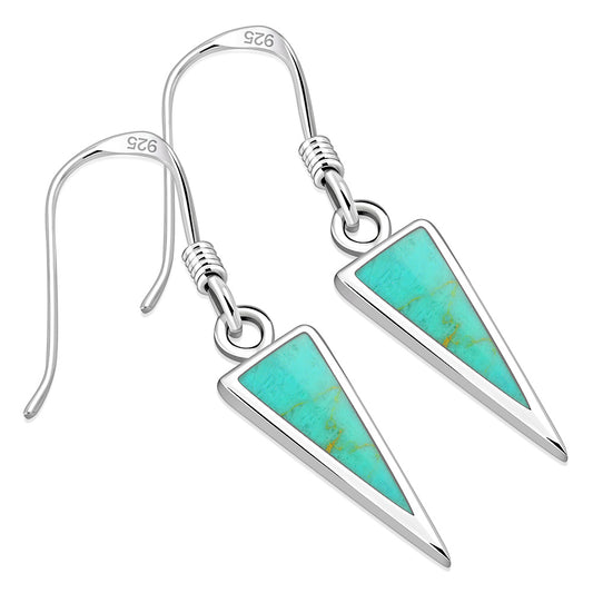 Turquoise Triangle Sterling Silver Earrings