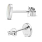 Mother of Pearl Oval Stud Silver Earrings