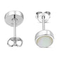 Mother of Pearl Oval Stud Silver Earrings