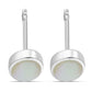 Mother of Pearl Oval Stud Silver Earrings