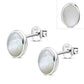 Mother of Pearl Oval Stud Silver Earrings