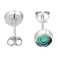 Abalone Shell Oval Stud Silver Earrings