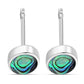 Abalone Shell Oval Stud Silver Earrings