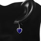 Lapiz Lazuli Blue Stone Heart Sterling Silver Earrings