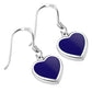 Lapiz Lazuli Blue Stone Heart Sterling Silver Earrings
