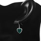 Green Malachite Heart Sterling Silver Earrings