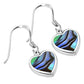 Abalone Shell Heart Silver Earrings