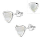 9.50mm | Mother of Pearl Triangle Stud Silver Earrings