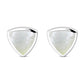 9.50mm | Mother of Pearl Triangle Stud Silver Earrings