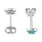 Turquoise Triangle Stud Silver Earrings