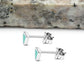 Turquoise Triangle Stud Silver Earrings