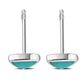 Turquoise Triangle Stud Silver Earrings