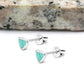 Turquoise Triangle Stud Silver Earrings