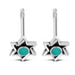 Star Of David Jewish Judaica 925 Sterling Silver Stud Earrings With Turquoise