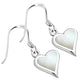 Mother of Pearl Heart Silver Earrings