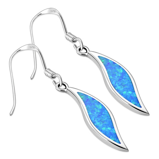 Synthetic Blue Opal Sterling Silver Earrings