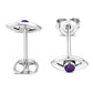Amethyst Stone Evil Eye Sterling Silver Stud Earrings