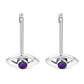 Amethyst Stone Evil Eye Sterling Silver Stud Earrings