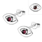 Garnet Evil Eye Sterling Silver Stud Earrings