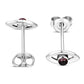 Garnet Evil Eye Sterling Silver Stud Earrings