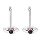 Garnet Evil Eye Sterling Silver Stud Earrings