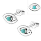 Turquoise Evil Eye Stud Silver Earrings