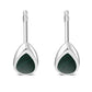 Green Malachite Drop Silver Stud Earrings