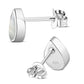 Mother of Pearl Drop Silver Stud Earrings