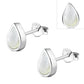 Mother of Pearl Drop Silver Stud Earrings