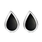 Black Onyx Drop Silver Stud Earrings