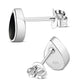 Black Onyx Drop Silver Stud Earrings