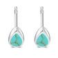Turquoise Drop Silver Stud Earrings