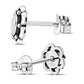 Mother of Pearl Flower Stud Silver Earrings