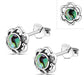 Abalone Shell Flower Stud Silver Earrings