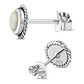 Round Synthetic Sun & Ice Opal Stud Silver Earrings
