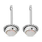 Round Synthetic Sun & Ice Opal Stud Silver Earrings