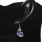 Amethyst Cab Stone Sterling Silver Thistle Earrings