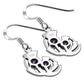 Amethyst CZ Sterling Silver Thistle Earrings